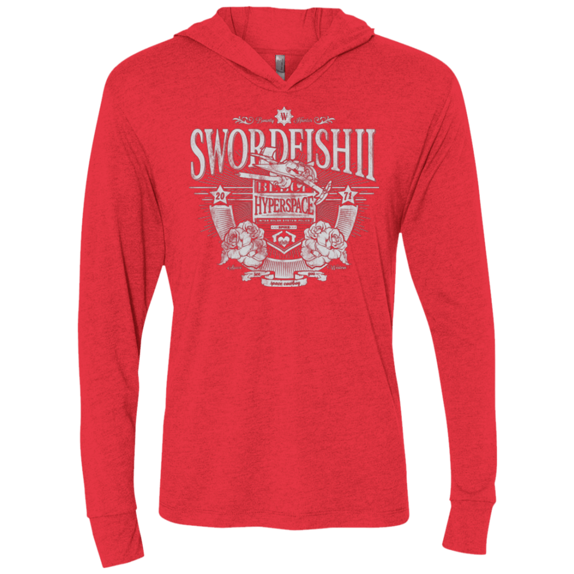 T-Shirts Vintage Red / X-Small Space Western Triblend Long Sleeve Hoodie Tee