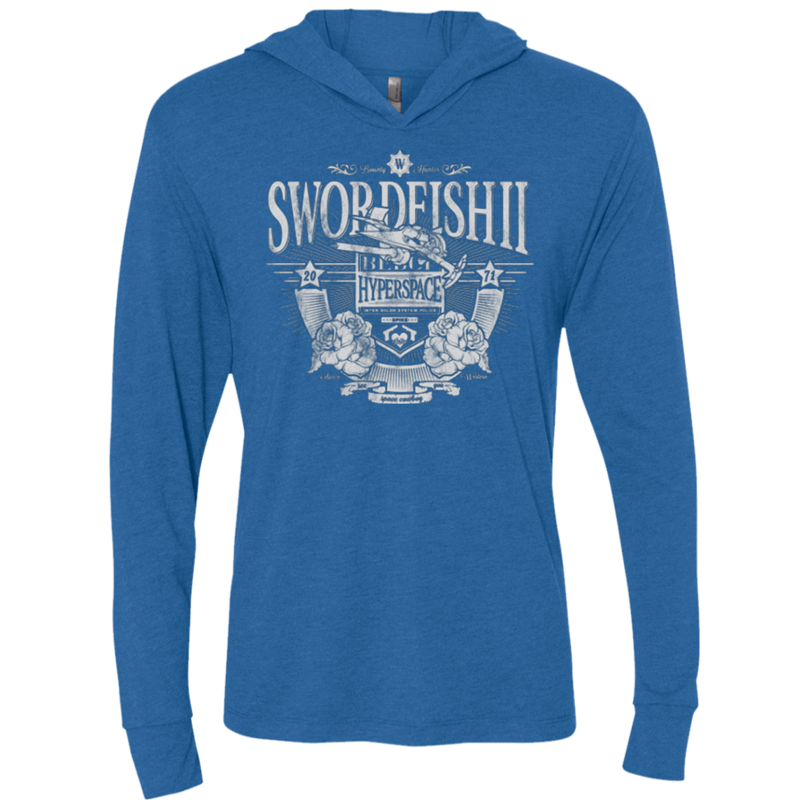 T-Shirts Vintage Royal / X-Small Space Western Triblend Long Sleeve Hoodie Tee