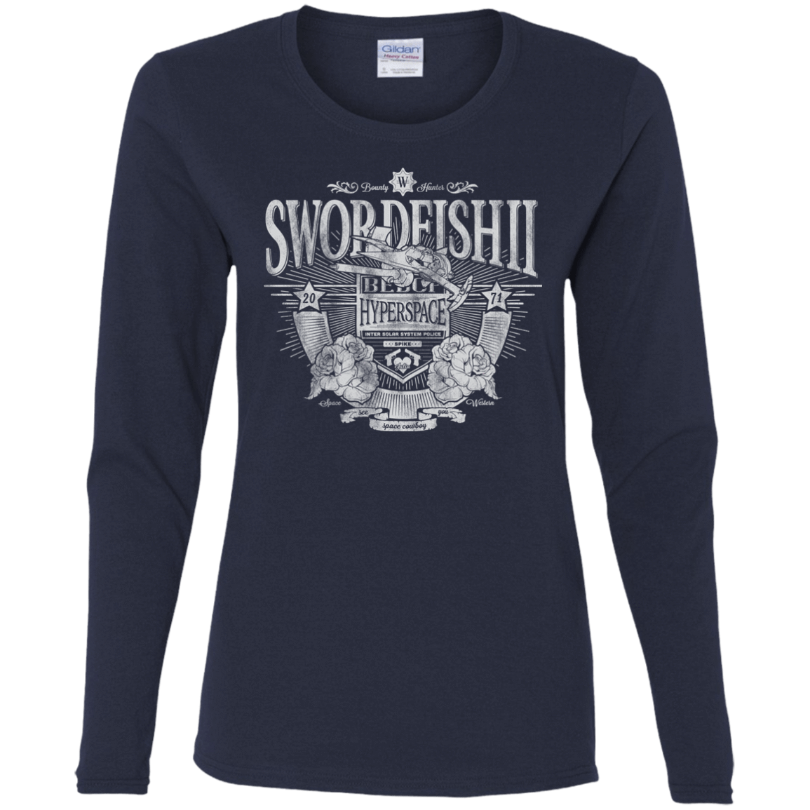 T-Shirts Navy / S Space Western Women's Long Sleeve T-Shirt