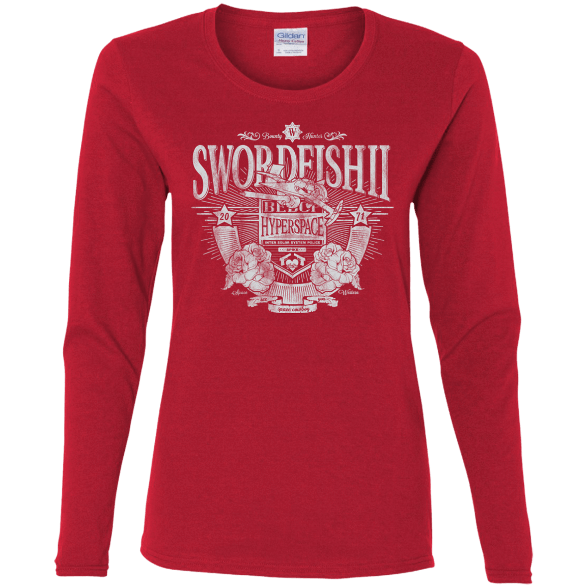 T-Shirts Red / S Space Western Women's Long Sleeve T-Shirt