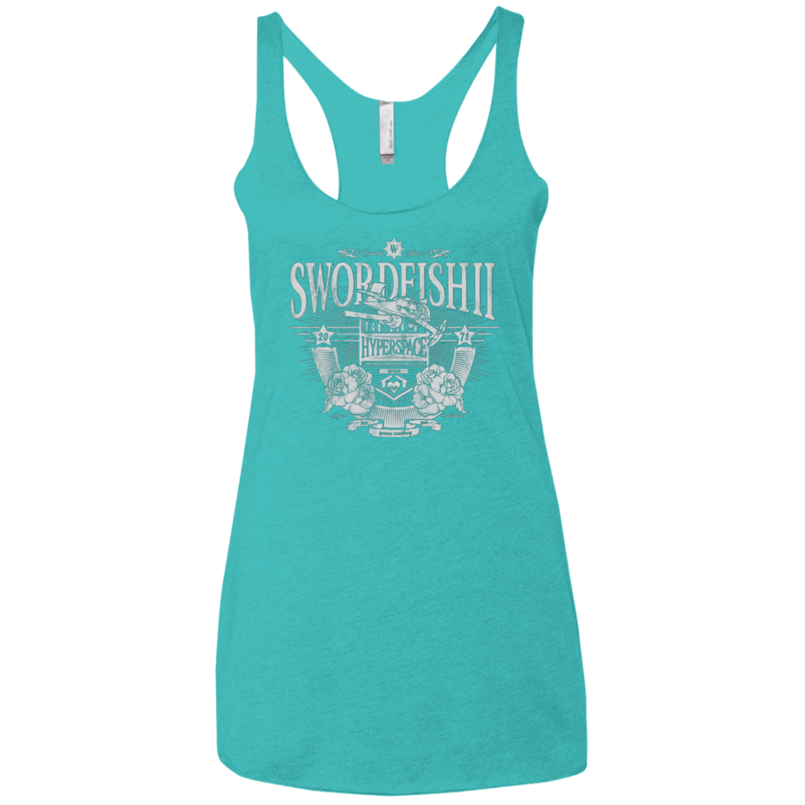 T-Shirts Tahiti Blue / X-Small Space Western Women's Triblend Racerback Tank