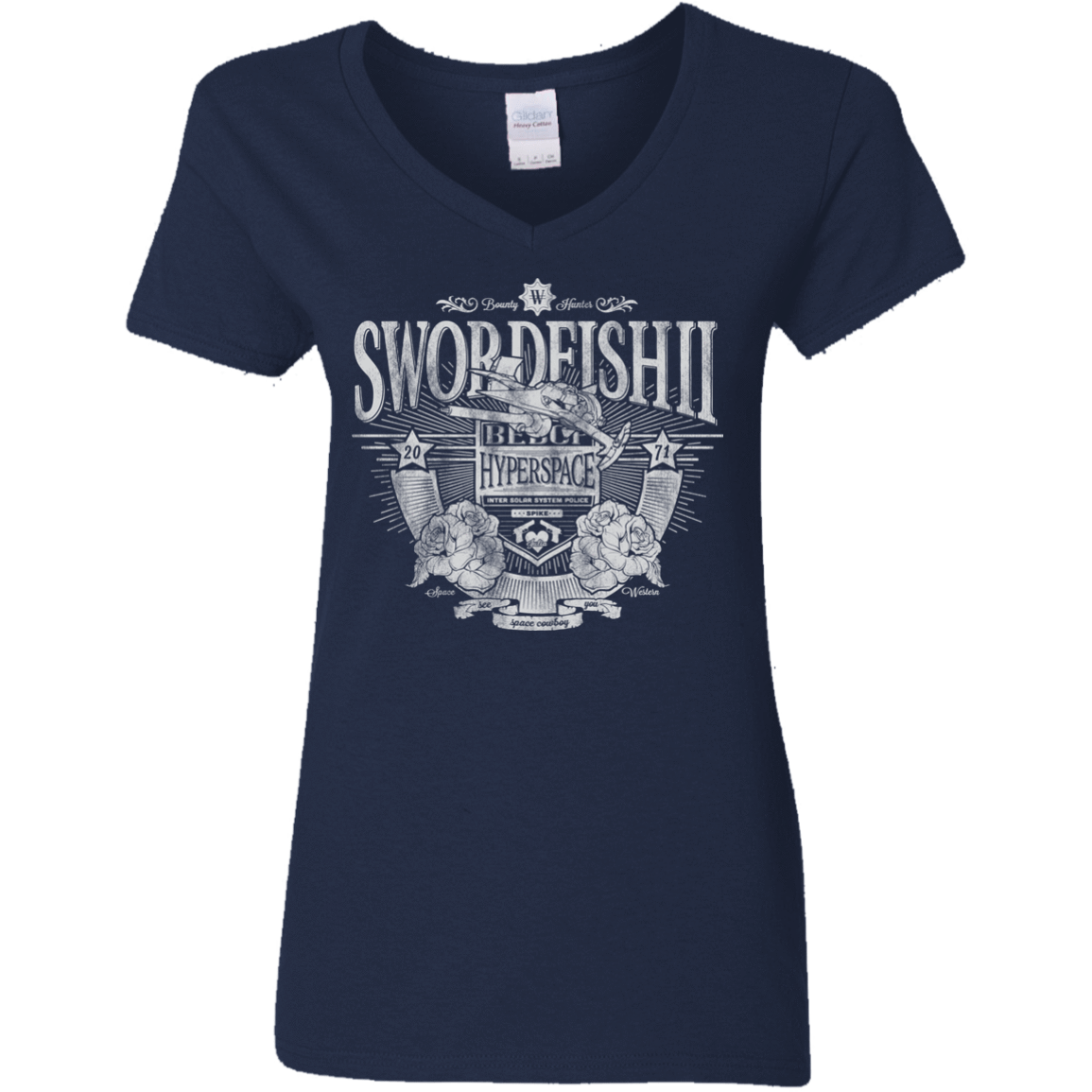 T-Shirts Navy / S Space Western Women's V-Neck T-Shirt