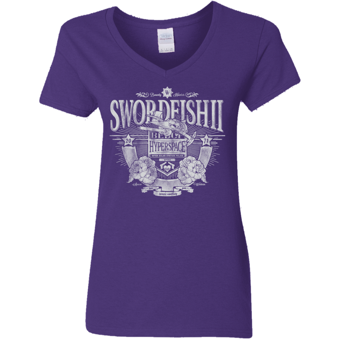 T-Shirts Purple / S Space Western Women's V-Neck T-Shirt