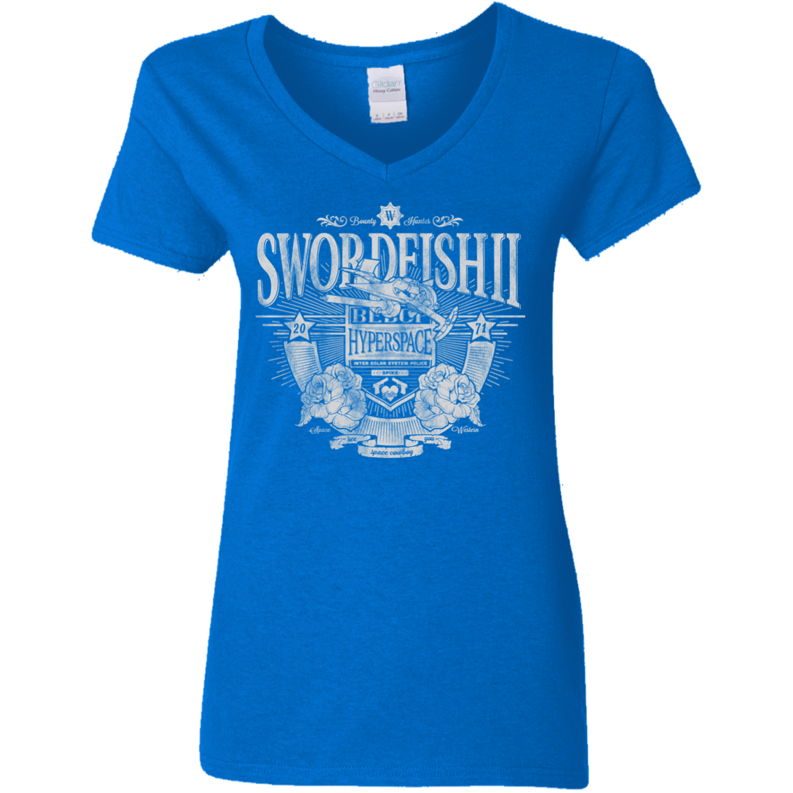 T-Shirts Royal / S Space Western Women's V-Neck T-Shirt