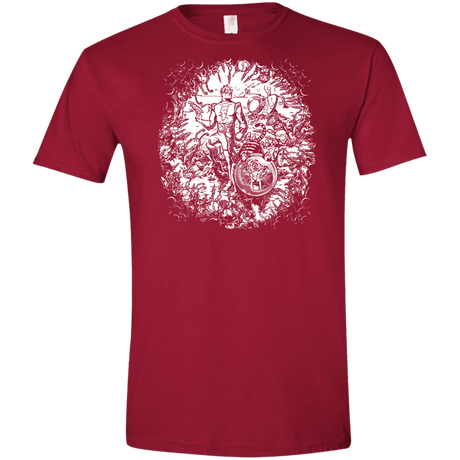 T-Shirts Cardinal Red / S Spaceman Men's Semi-Fitted Softstyle