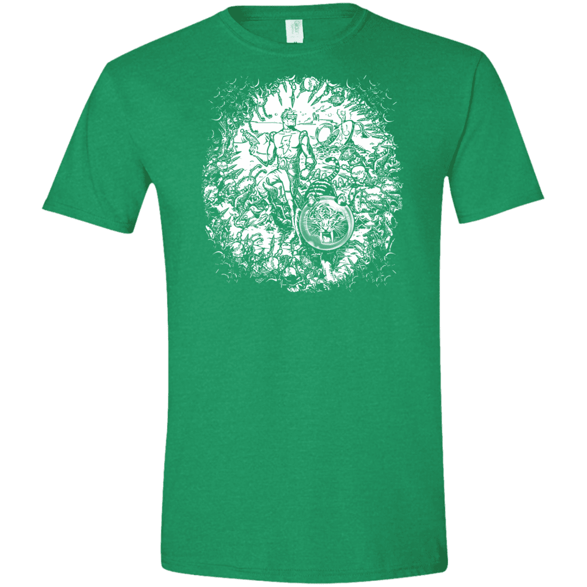 T-Shirts Heather Irish Green / S Spaceman Men's Semi-Fitted Softstyle