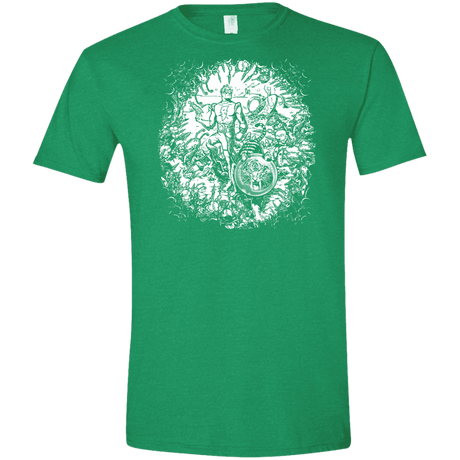 T-Shirts Heather Irish Green / S Spaceman Men's Semi-Fitted Softstyle