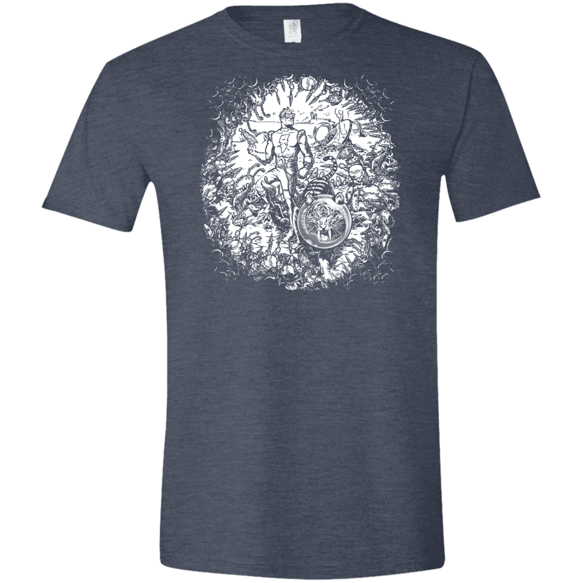 T-Shirts Heather Navy / S Spaceman Men's Semi-Fitted Softstyle