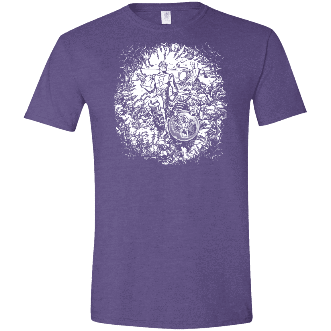 T-Shirts Heather Purple / S Spaceman Men's Semi-Fitted Softstyle