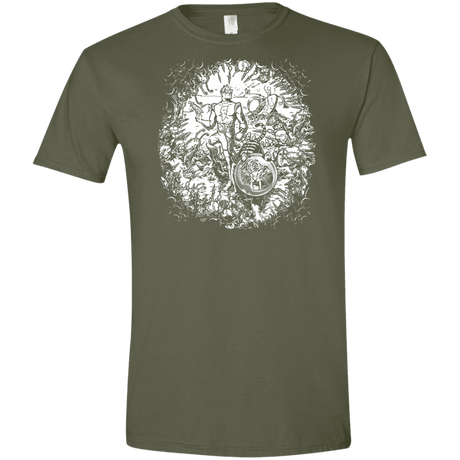 T-Shirts Military Green / S Spaceman Men's Semi-Fitted Softstyle