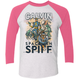 T-Shirts Heather White/Vintage Pink / X-Small Spaceman Spiff Men's Triblend 3/4 Sleeve