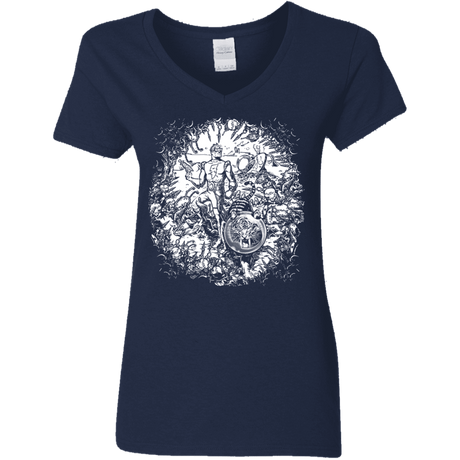 T-Shirts Navy / S Spaceman Women's V-Neck T-Shirt