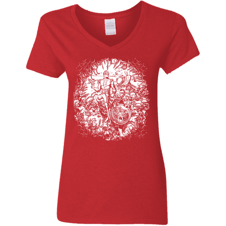 T-Shirts Red / S Spaceman Women's V-Neck T-Shirt