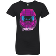 T-Shirts Black / YXS Spartan Helmet 80's Girls Premium T-Shirt