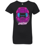 T-Shirts Black / YXS Spartan Helmet 80's Girls Premium T-Shirt
