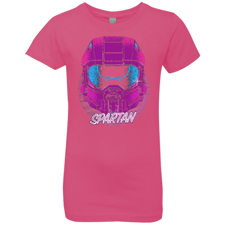 T-Shirts Hot Pink / YXS Spartan Helmet 80's Girls Premium T-Shirt