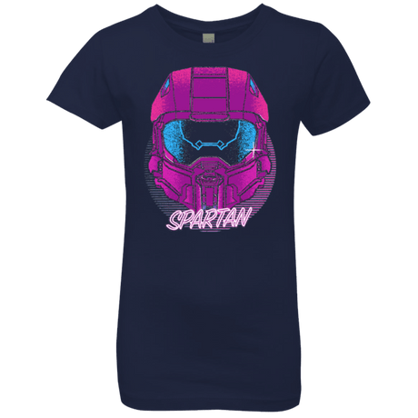 T-Shirts Midnight Navy / YXS Spartan Helmet 80's Girls Premium T-Shirt