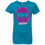 T-Shirts Turquoise / YXS Spartan Helmet 80's Girls Premium T-Shirt