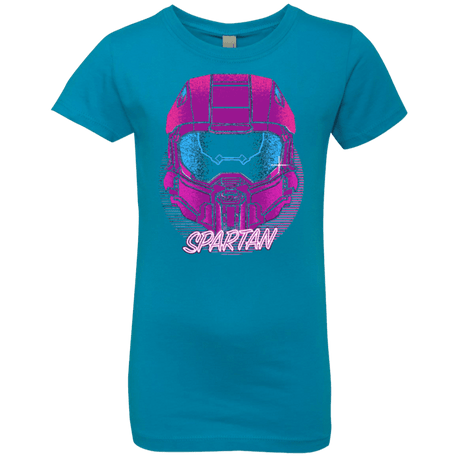 T-Shirts Turquoise / YXS Spartan Helmet 80's Girls Premium T-Shirt