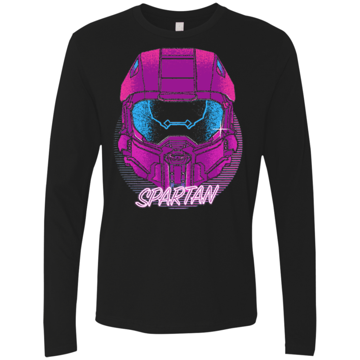 T-Shirts Black / Small Spartan Helmet 80's Men's Premium Long Sleeve