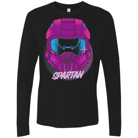 T-Shirts Black / Small Spartan Helmet 80's Men's Premium Long Sleeve