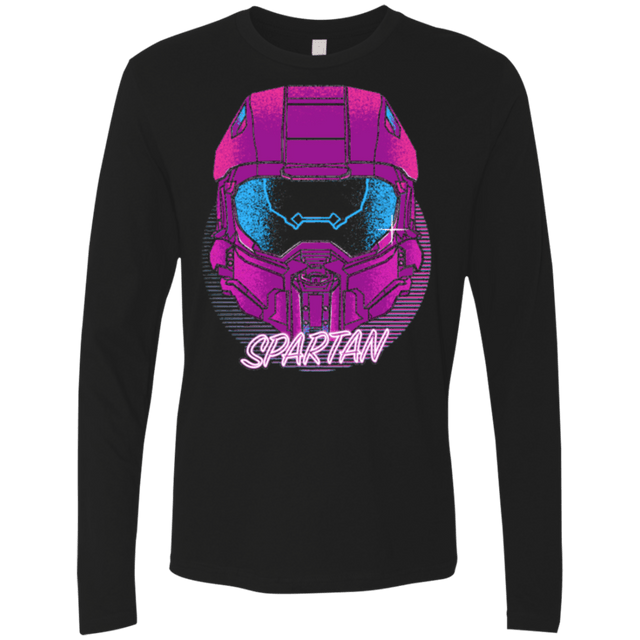 T-Shirts Black / Small Spartan Helmet 80's Men's Premium Long Sleeve