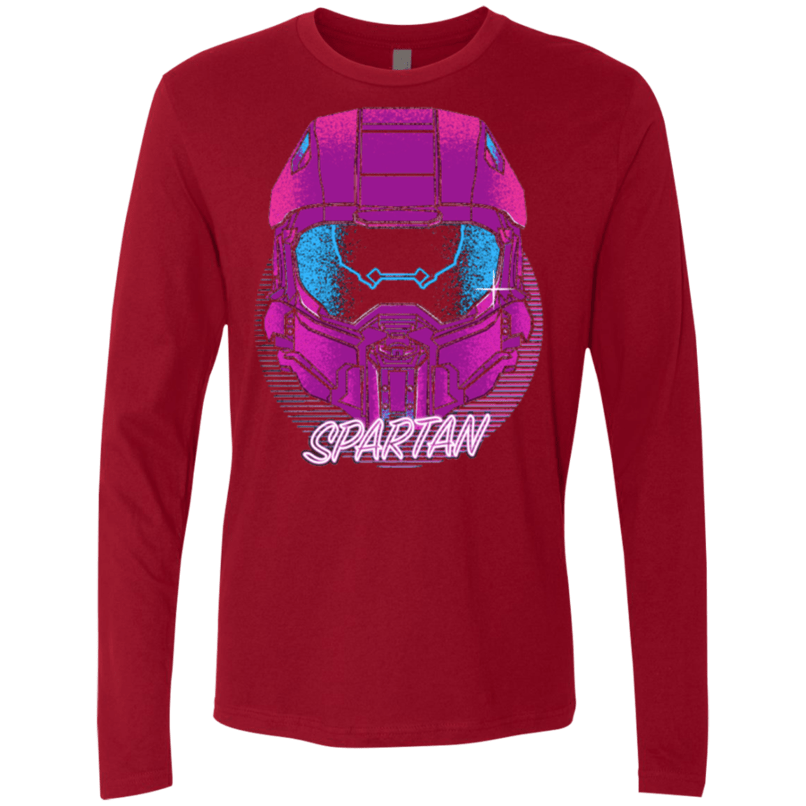 T-Shirts Cardinal / Small Spartan Helmet 80's Men's Premium Long Sleeve