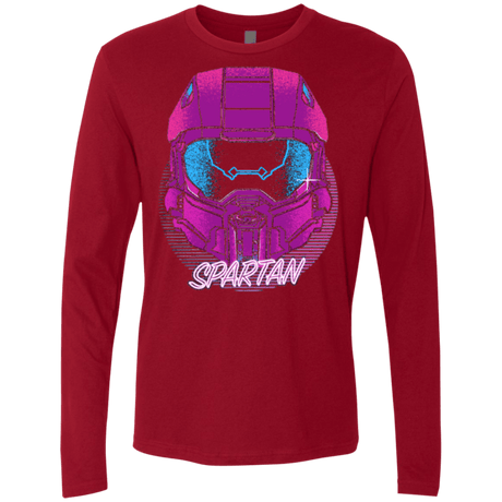 T-Shirts Cardinal / Small Spartan Helmet 80's Men's Premium Long Sleeve