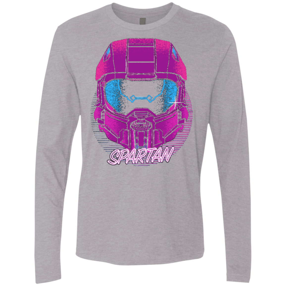 T-Shirts Heather Grey / Small Spartan Helmet 80's Men's Premium Long Sleeve