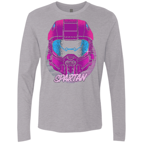 T-Shirts Heather Grey / Small Spartan Helmet 80's Men's Premium Long Sleeve