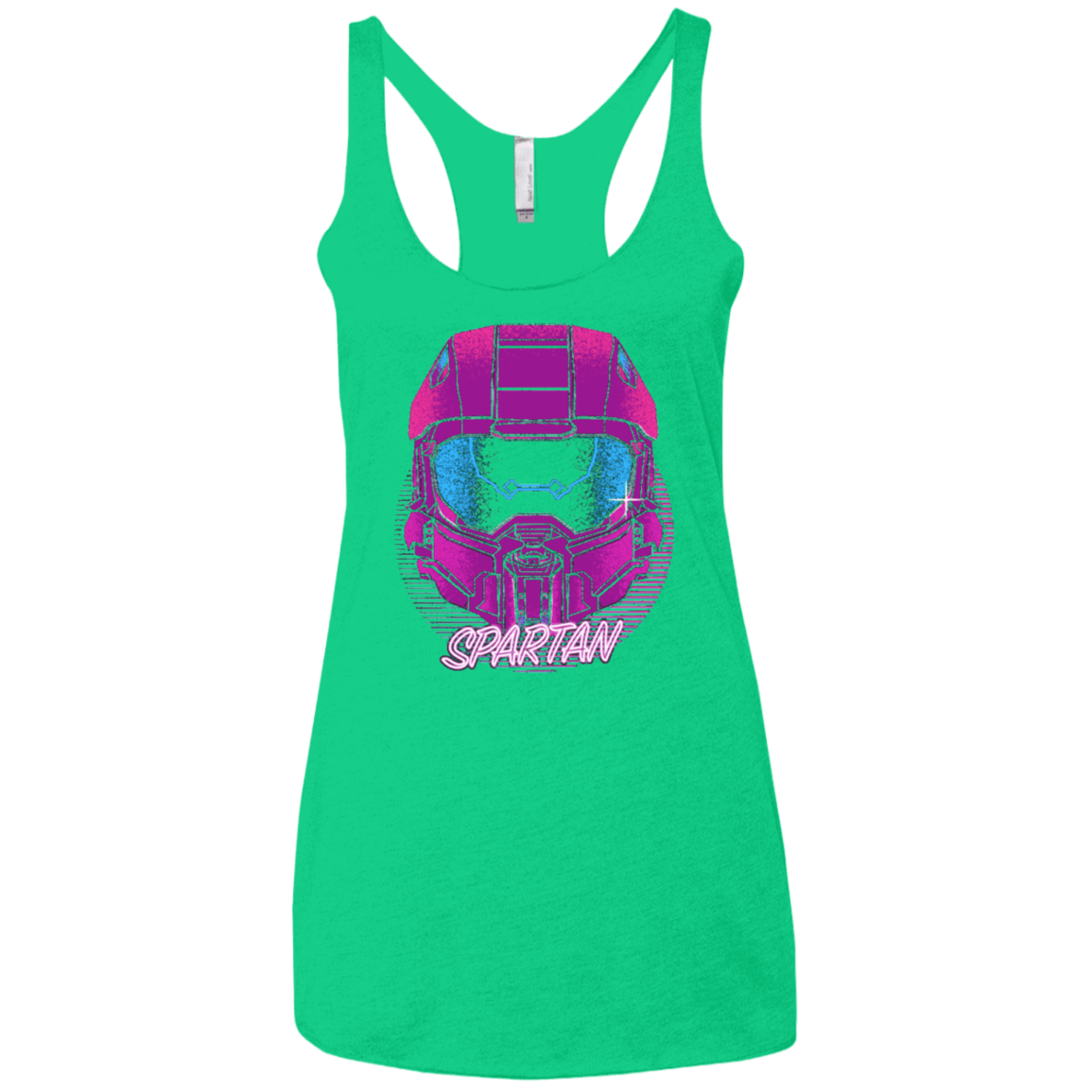 T-Shirts Envy / X-Small Spartan Helmet 80's Women's Triblend Racerback Tank