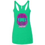 T-Shirts Envy / X-Small Spartan Helmet 80's Women's Triblend Racerback Tank