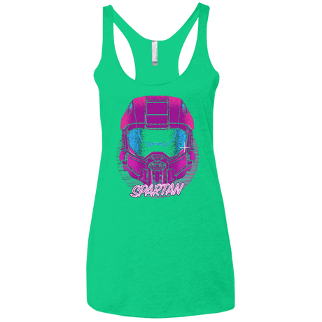 T-Shirts Envy / X-Small Spartan Helmet 80's Women's Triblend Racerback Tank
