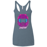 T-Shirts Indigo / X-Small Spartan Helmet 80's Women's Triblend Racerback Tank