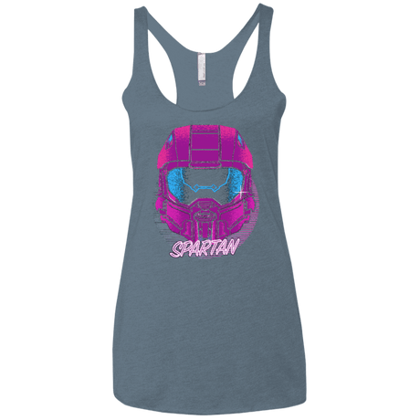 T-Shirts Indigo / X-Small Spartan Helmet 80's Women's Triblend Racerback Tank