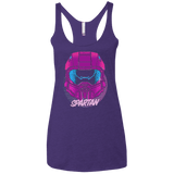 T-Shirts Purple / X-Small Spartan Helmet 80's Women's Triblend Racerback Tank