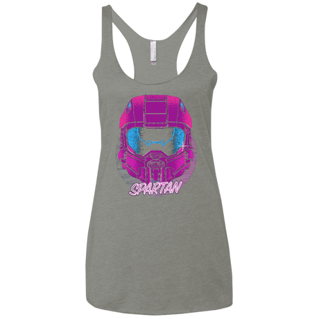 T-Shirts Venetian Grey / X-Small Spartan Helmet 80's Women's Triblend Racerback Tank