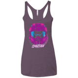 T-Shirts Vintage Purple / X-Small Spartan Helmet 80's Women's Triblend Racerback Tank