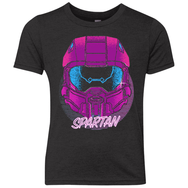 T-Shirts Vintage Black / YXS Spartan Helmet 80's Youth Triblend T-Shirt
