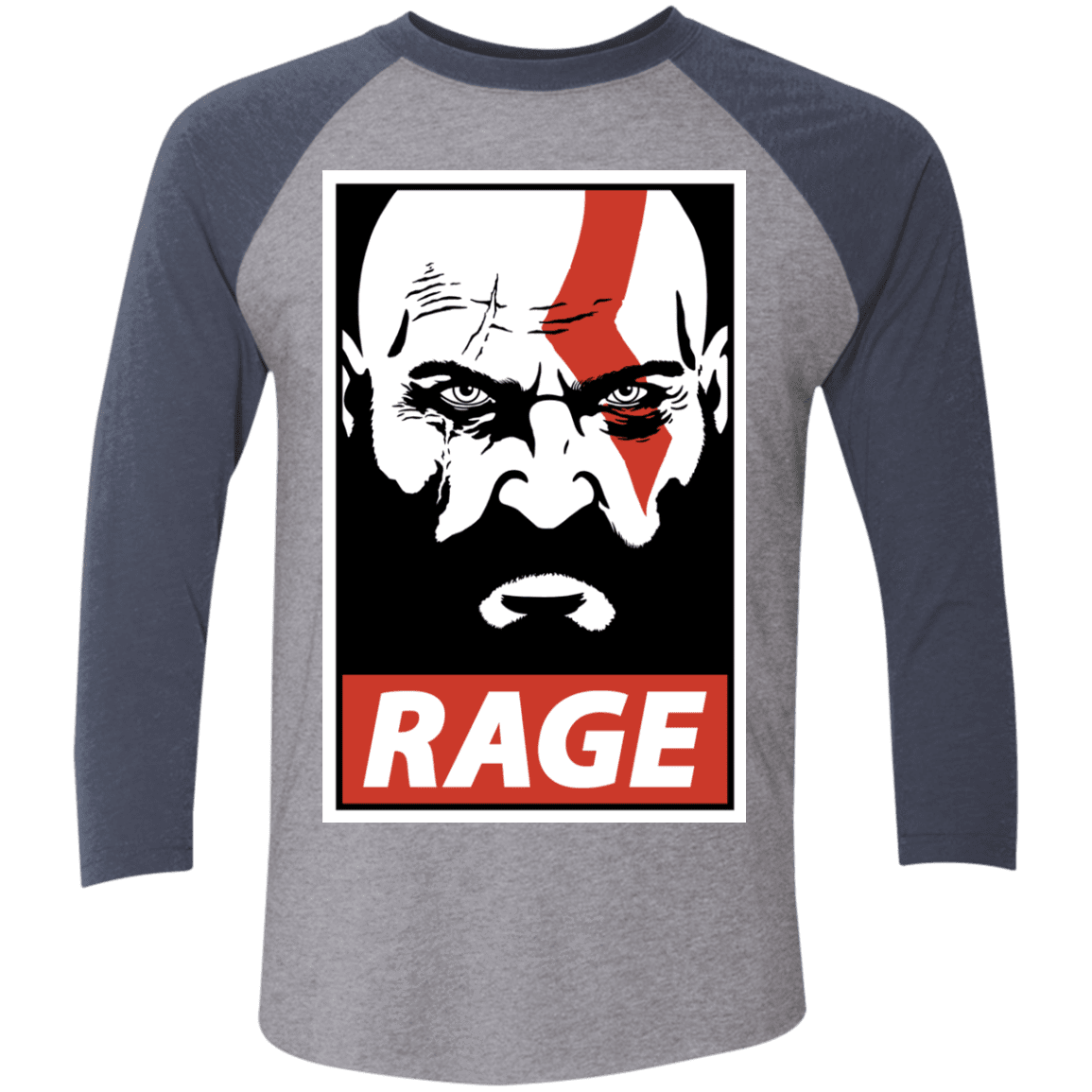 T-Shirts Premium Heather/Vintage Navy / X-Small Spartan Rage Men's Triblend 3/4 Sleeve