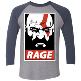 T-Shirts Premium Heather/Vintage Navy / X-Small Spartan Rage Men's Triblend 3/4 Sleeve