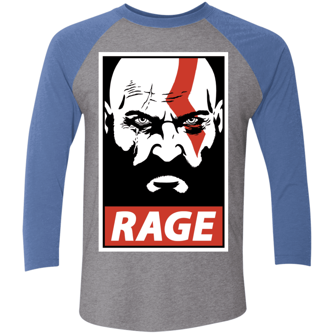 T-Shirts Premium Heather/Vintage Royal / X-Small Spartan Rage Men's Triblend 3/4 Sleeve