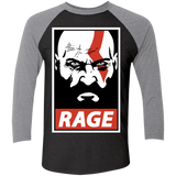 T-Shirts Vintage Black/Premium Heather / X-Small Spartan Rage Men's Triblend 3/4 Sleeve