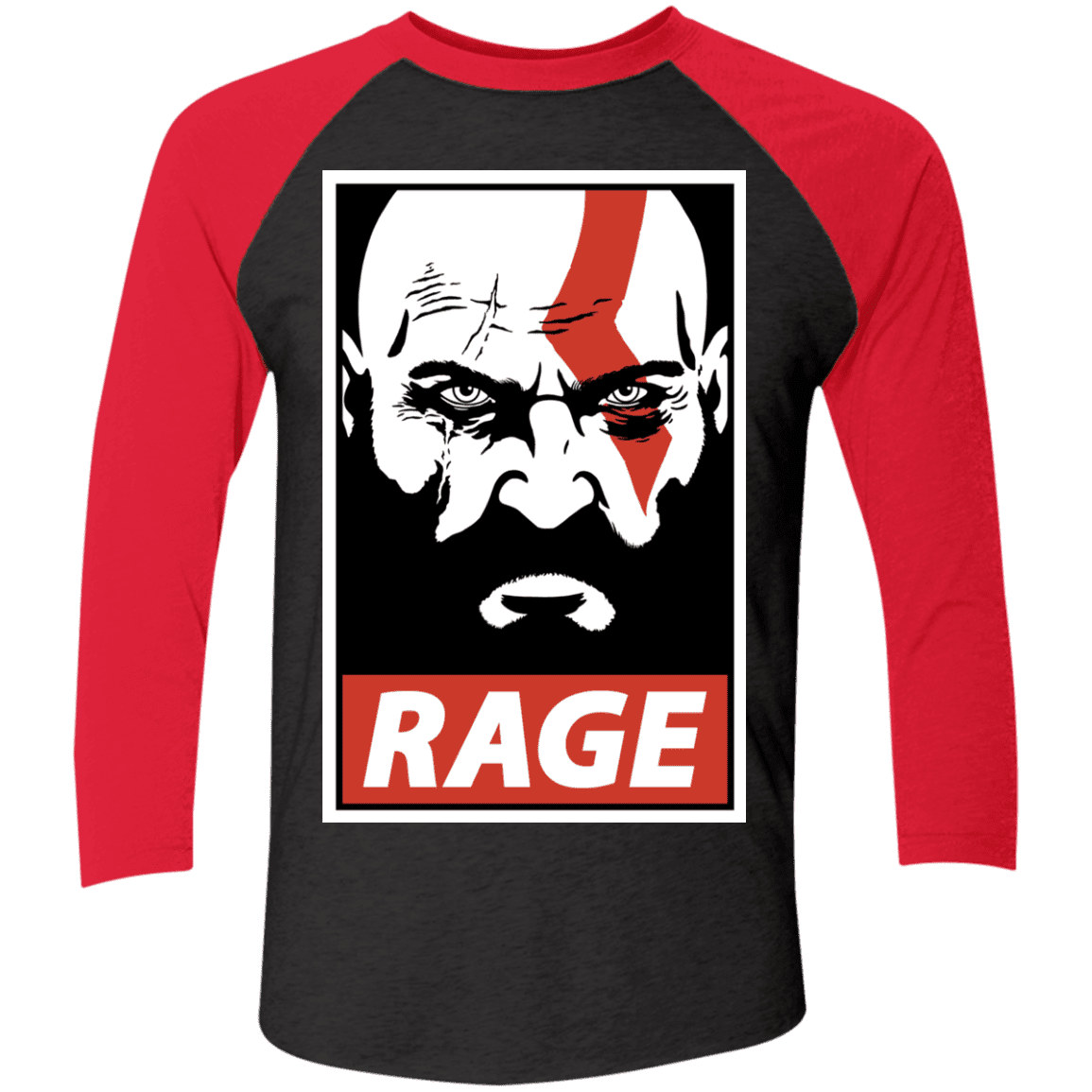 T-Shirts Vintage Black/Vintage Red / X-Small Spartan Rage Men's Triblend 3/4 Sleeve