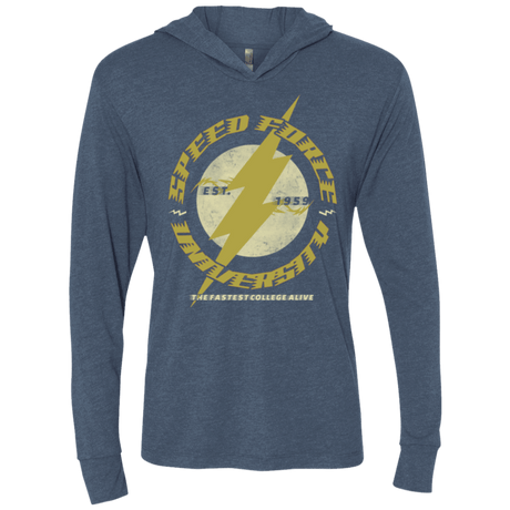 T-Shirts Indigo / X-Small Speed Force University Triblend Long Sleeve Hoodie Tee