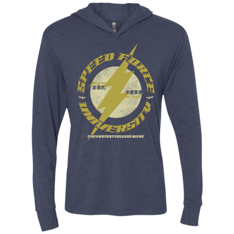 T-Shirts Vintage Navy / X-Small Speed Force University Triblend Long Sleeve Hoodie Tee