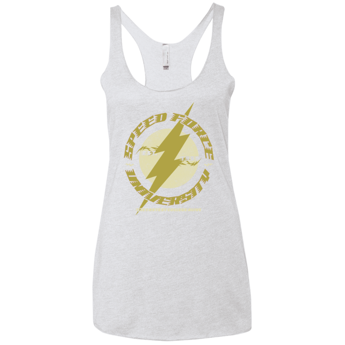 T-Shirts Heather White / X-Small Speed Force University Women's Triblend Racerback Tank
