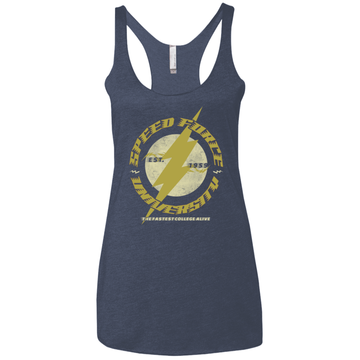 T-Shirts Vintage Navy / X-Small Speed Force University Women's Triblend Racerback Tank
