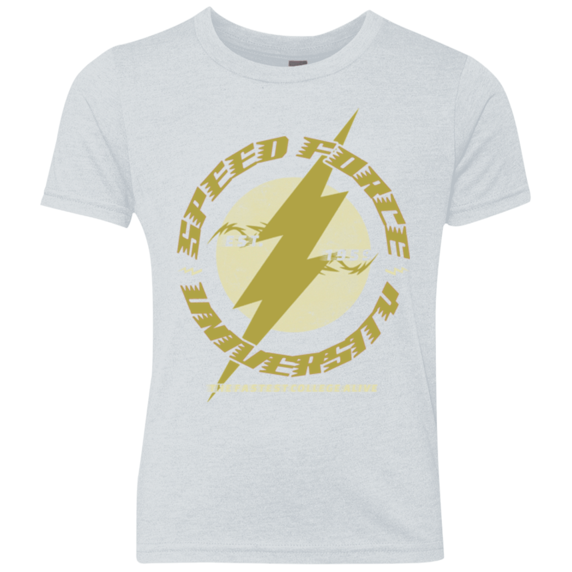 T-Shirts Heather White / YXS Speed Force University Youth Triblend T-Shirt