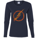 T-Shirts Navy / S Speed Lightning Women's Long Sleeve T-Shirt